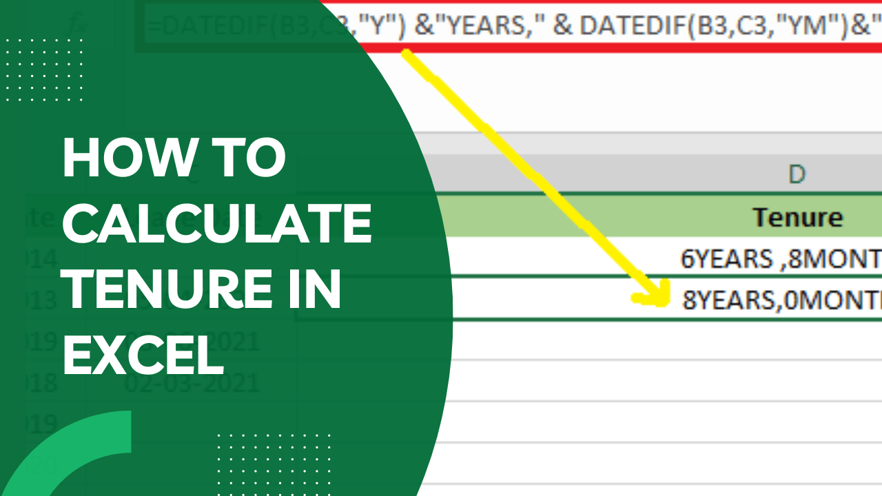 Excel Formula To Calculate Current Tenure In Years And Months at Pearl
