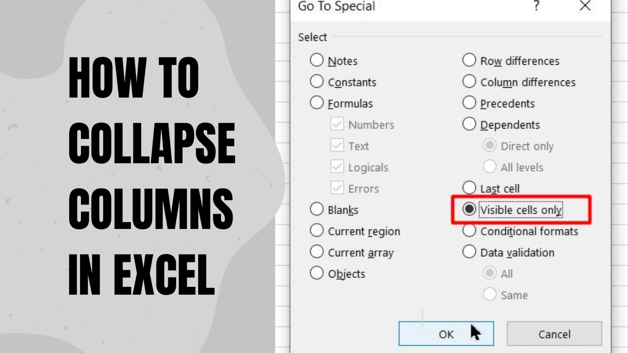 How to Collapse Columns in Excel Microsoft Excel Tricks and Tips
