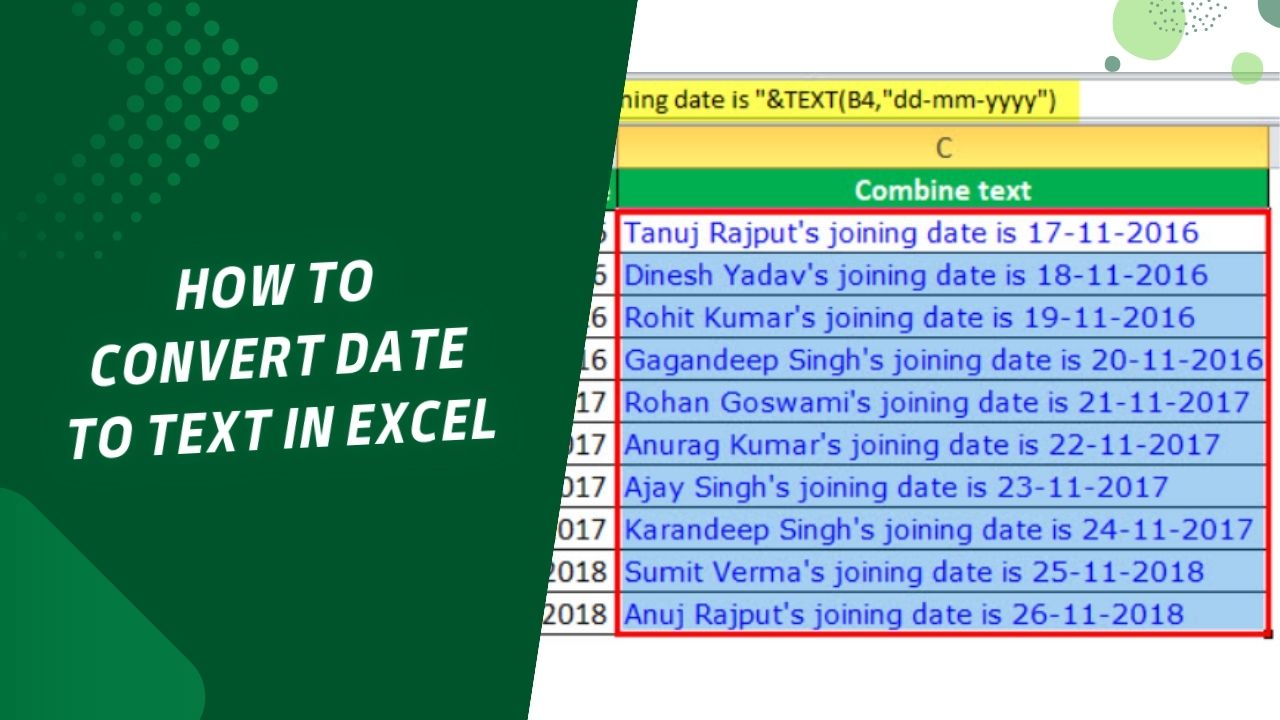 How to Convert Date to Text in Excel A StepbyStep Guide for