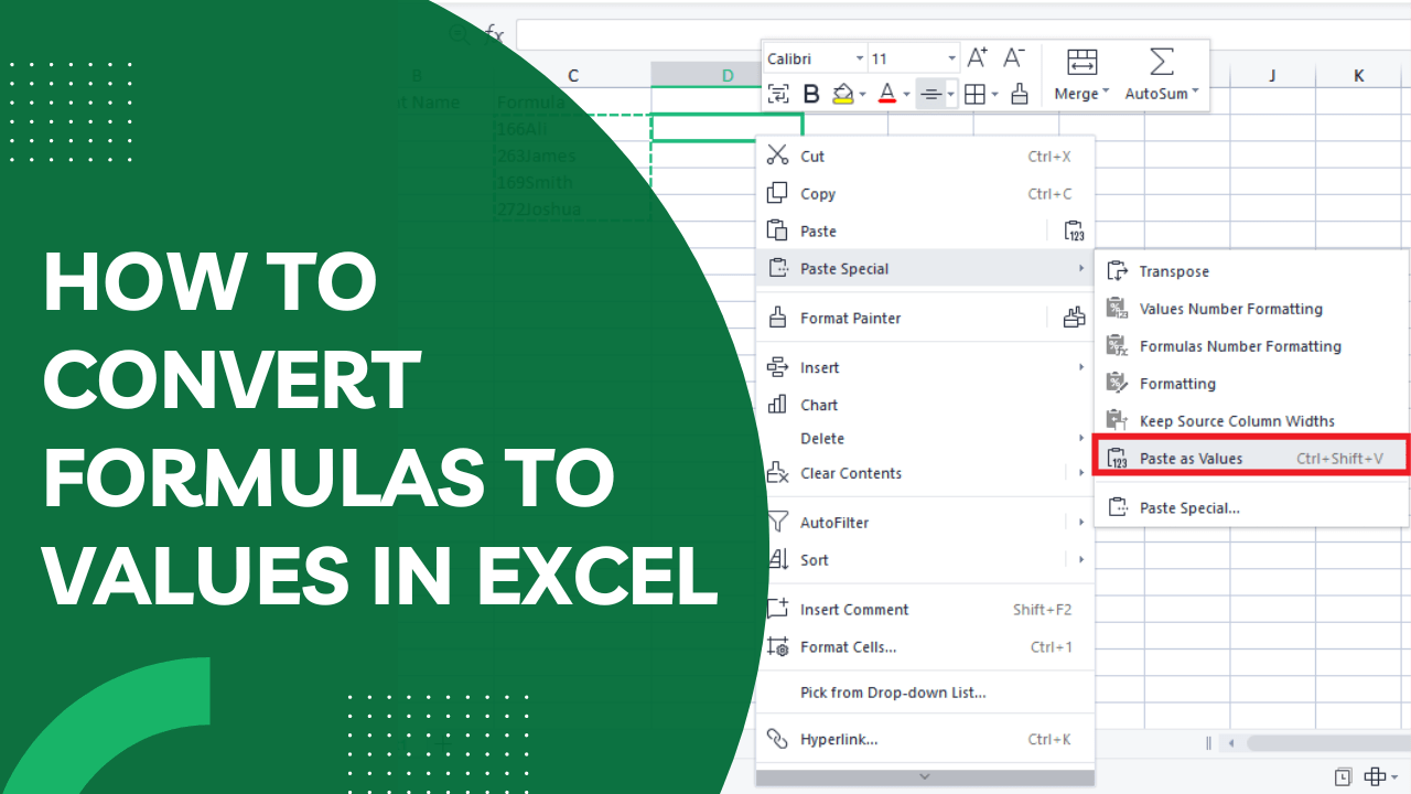 How to Convert Formulas to Values in Excel Earn & Excel