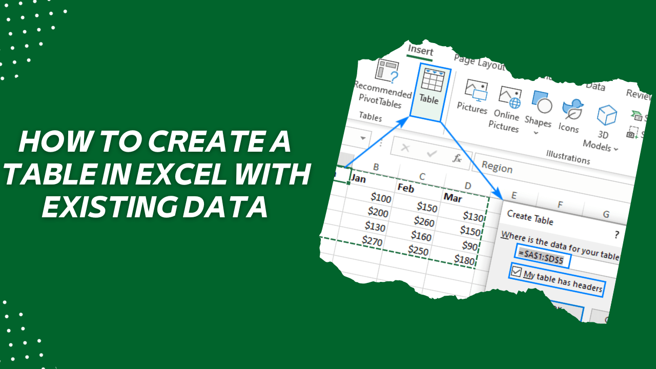 A Comprehensive Guide on How to Create a Table in Excel with Existing