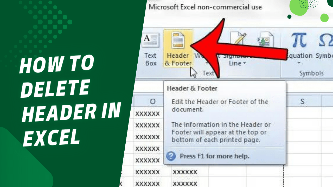 How to Delete Header in Excel