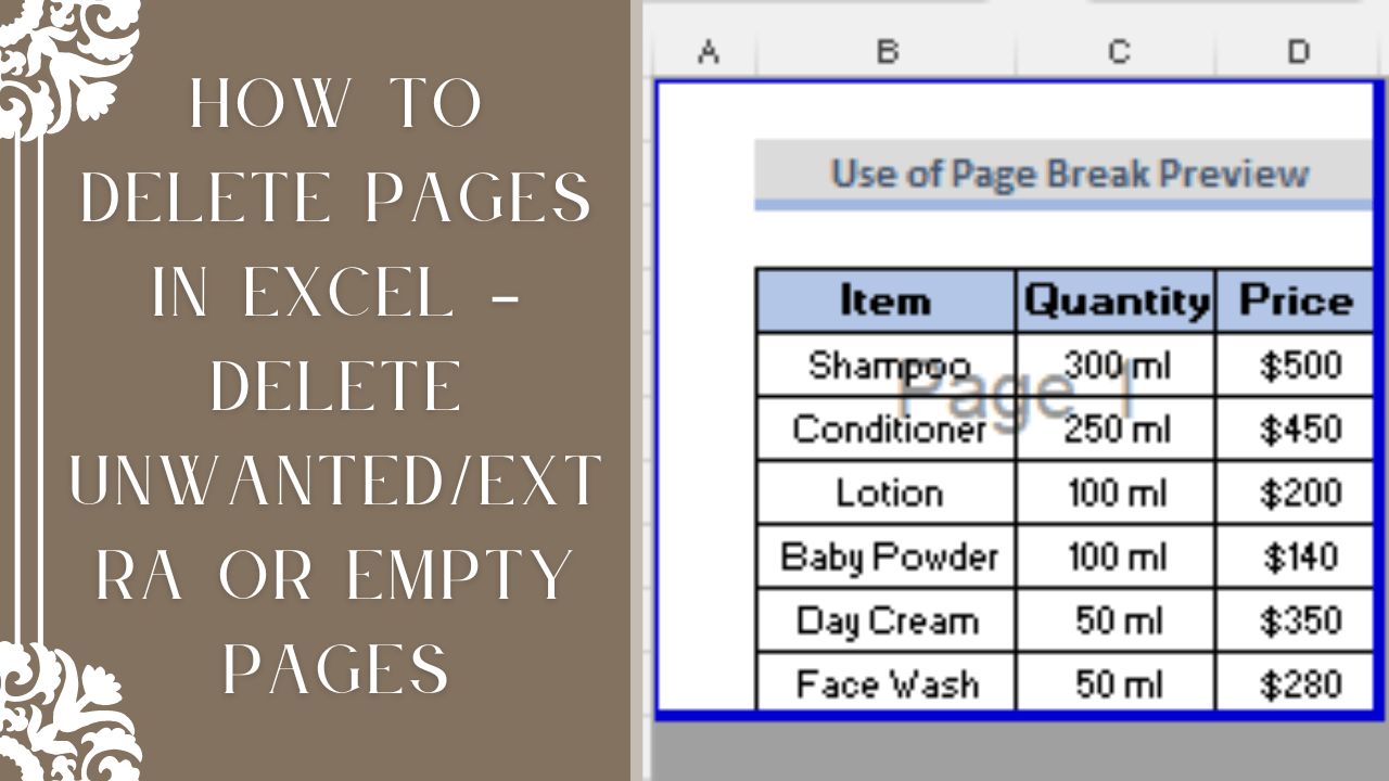 How to Delete Pages in Excel Delete Unwanted/Extra or Empty Pages