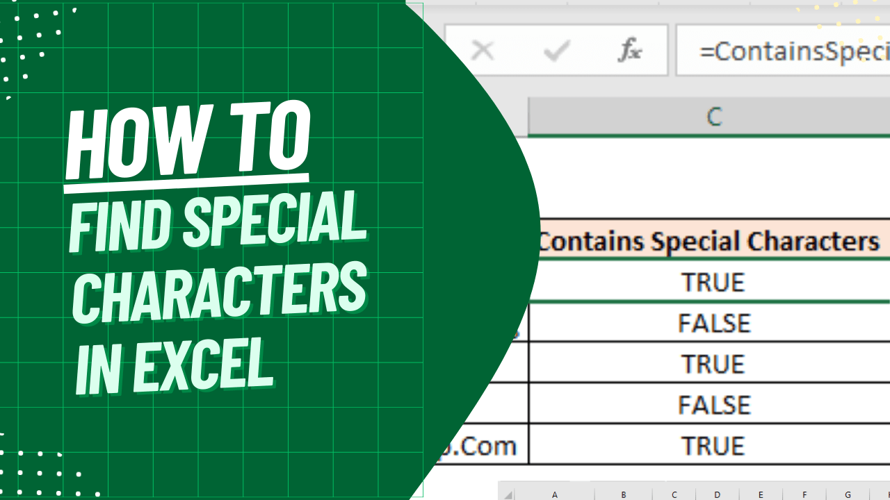 How to Find Special Characters in Excel