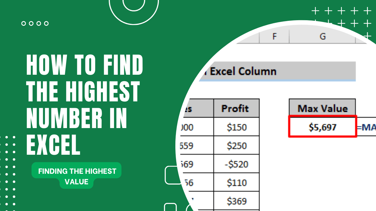 How to Find the Highest Number in Excel Finding the Highest Value