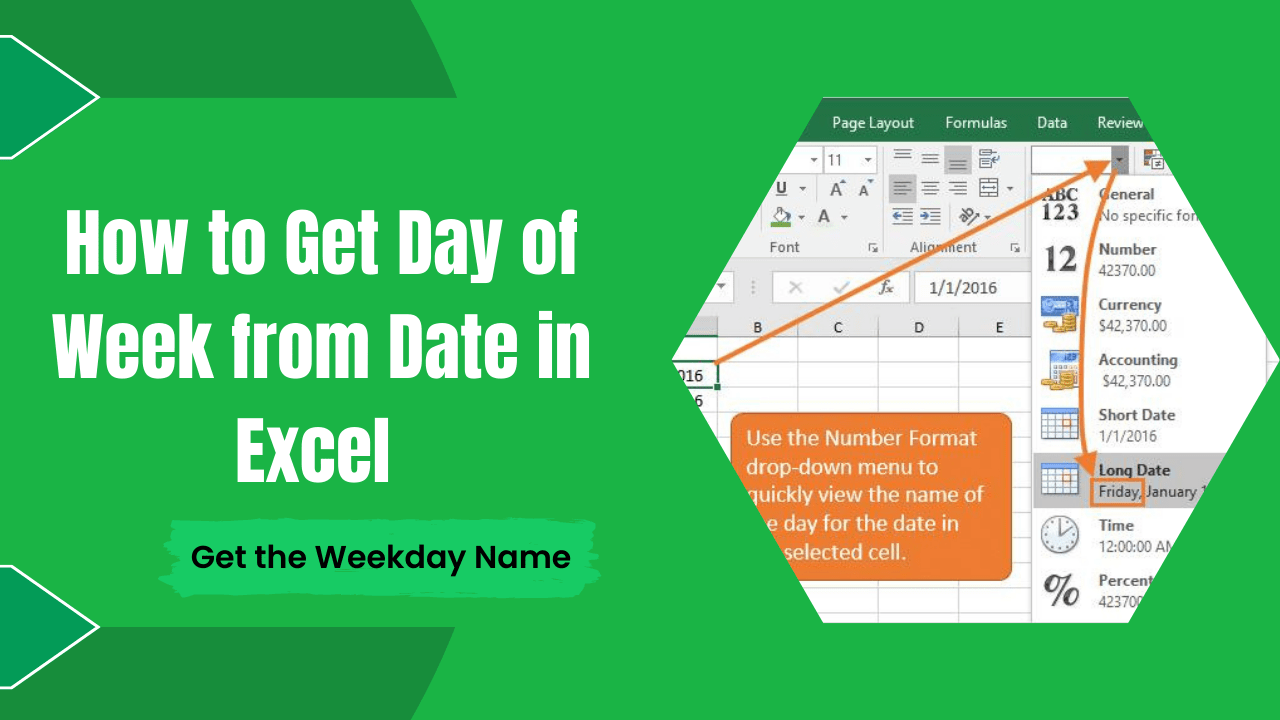 How to Get Day of Week from Date in Excel Get the Weekday Name Earn
