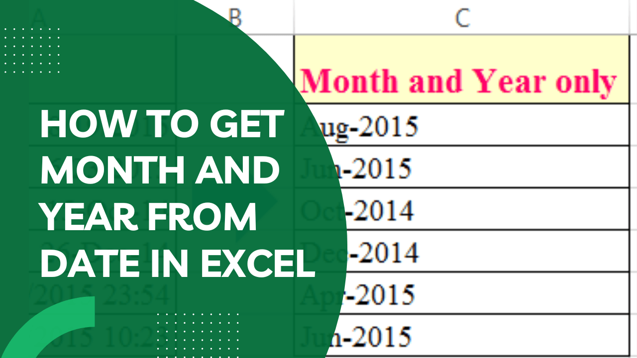 How to Get Month and Year From Date in Excel