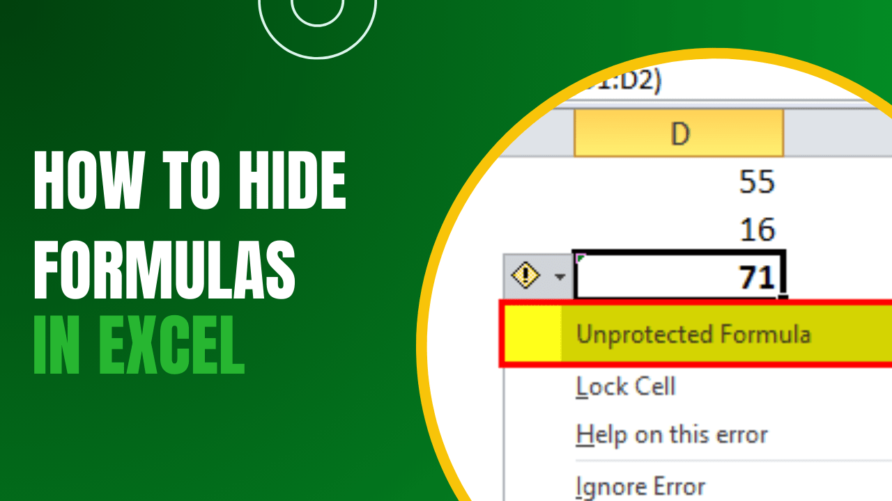 How to Hide Formulas in Excel A StepbyStep Guide Earn & Excel