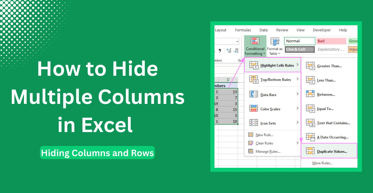 How to Hide Multiple Columns in Excel Hiding Columns and Rows Earn & Excel