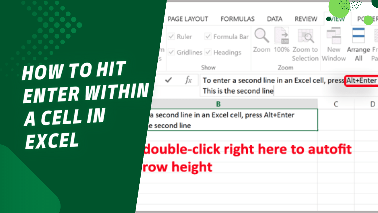 How to Hit Enter Within a Cell in Excel