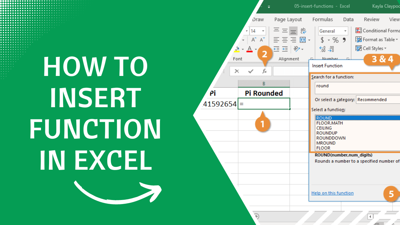 How to Insert Function in Excel Earn & Excel