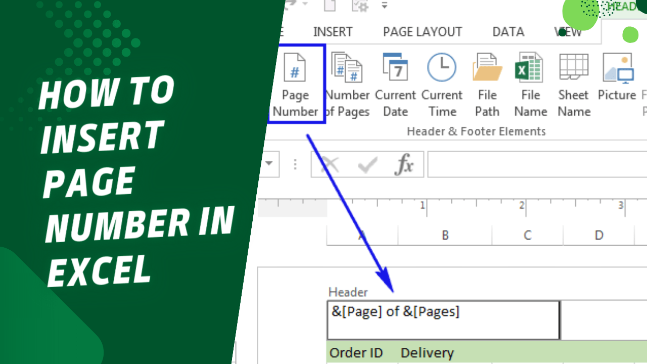 How To Insert Page Number In Excel