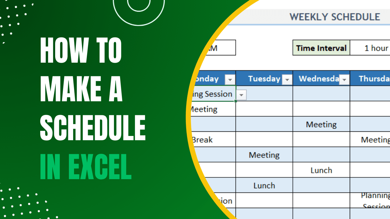 How to Make a Schedule in Excel Advanced Tips