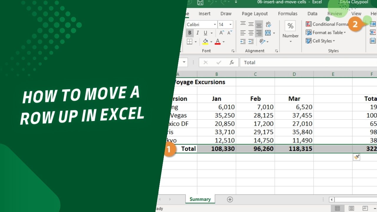 How to Move a Row Up in Excel Easy StepbyStep Tutorial Earn & Excel
