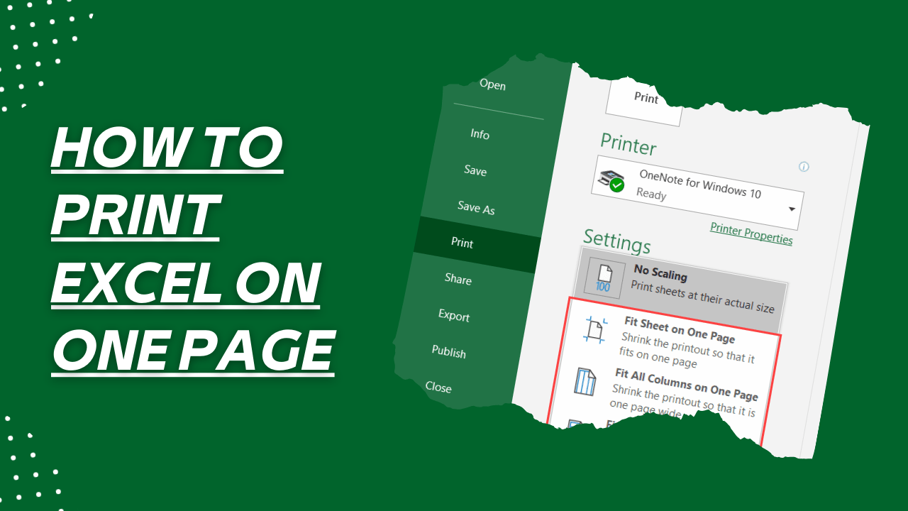 How to Print Excel On One Page