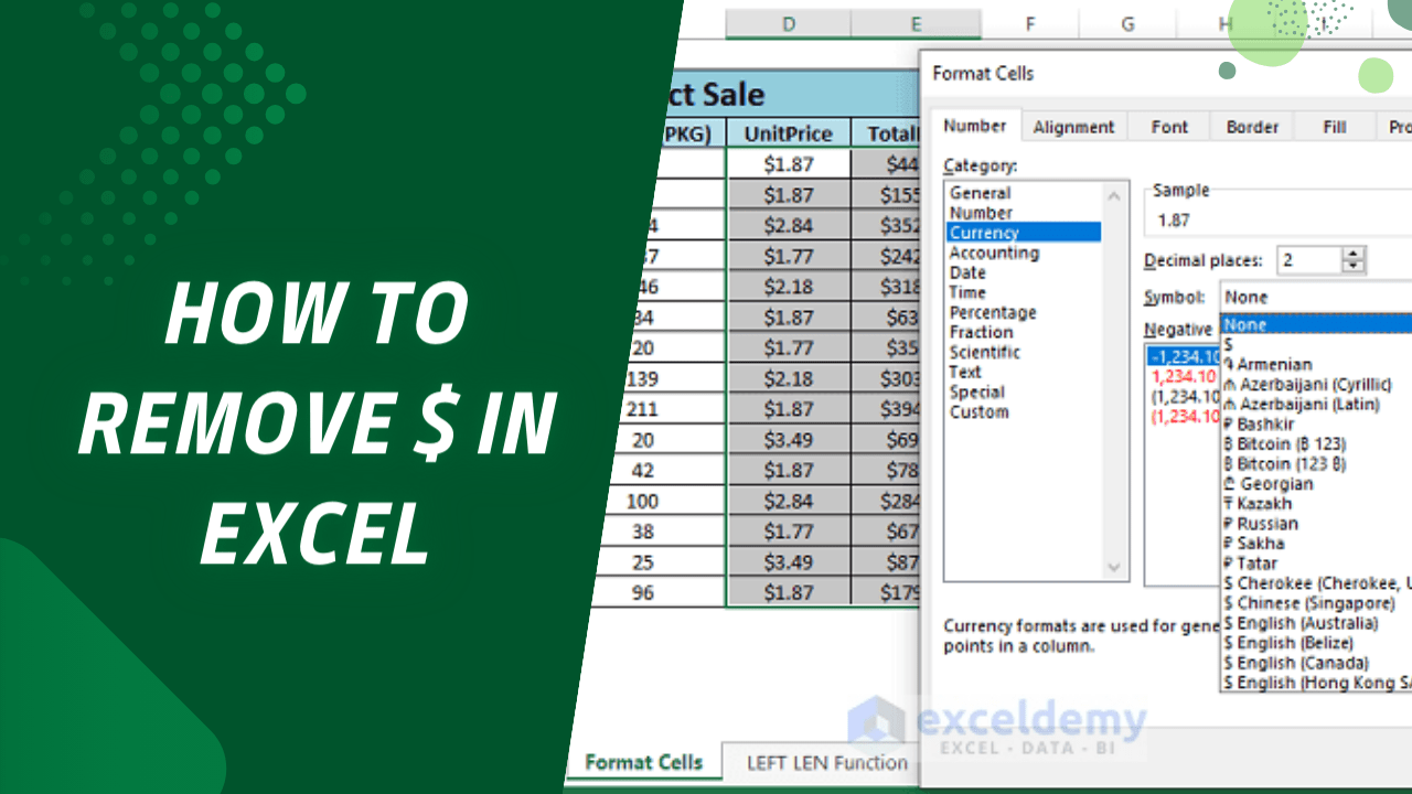 How to Remove in Excel Unraveling the Mysteries of the Dollar Sign