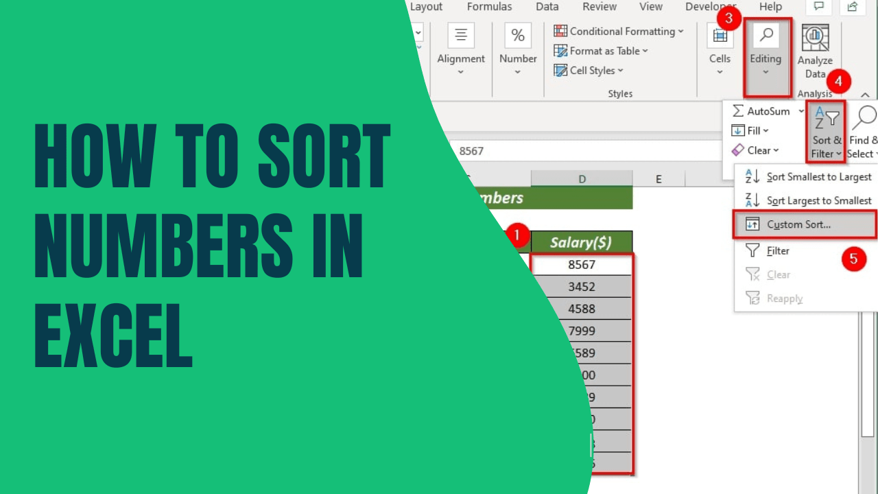 How to Sort Numbers in Excel Sort Data Numerically Earn & Excel