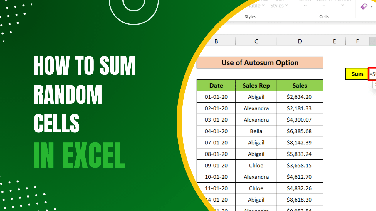 How to Sum Random Cells in Excel