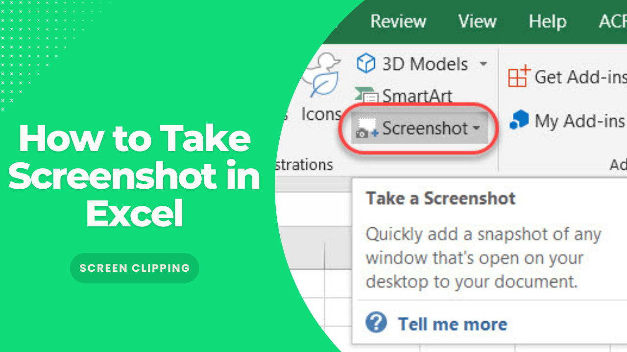 How to Take Screenshot in Excel Screen Clipping Earn & Excel