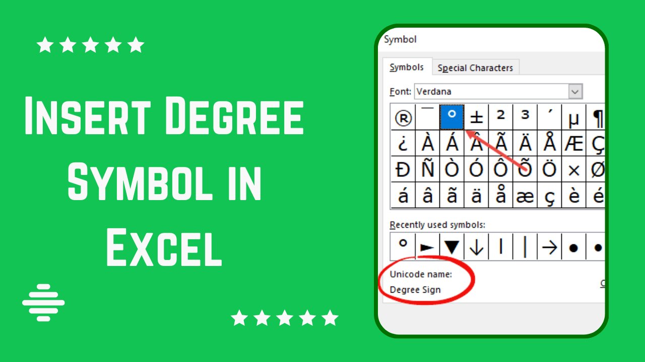 How to Type Degree Symbol Insert Degree Symbol in Excel Earn & Excel