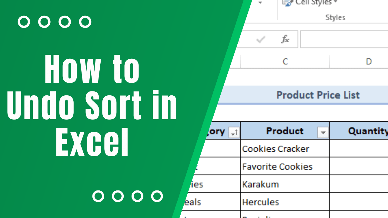 How to Undo Sort in Excel Earn & Excel