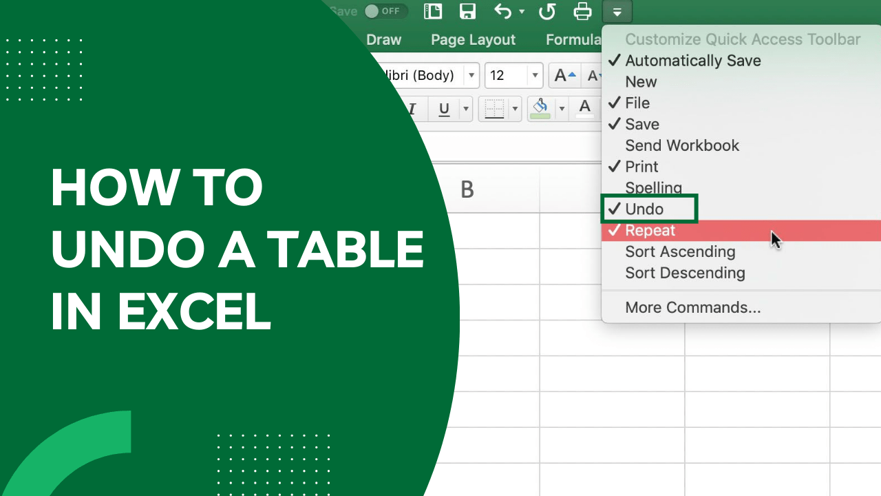 How to Undo a Table in Excel A Comprehensive Guide to Spreadsheet