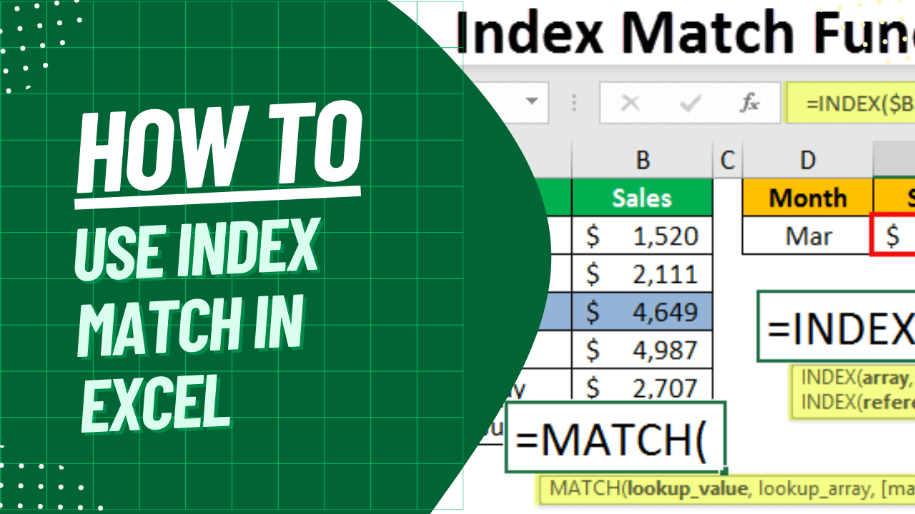 How to Use INDEX MATCH in Excel (StepbyStep Guide)