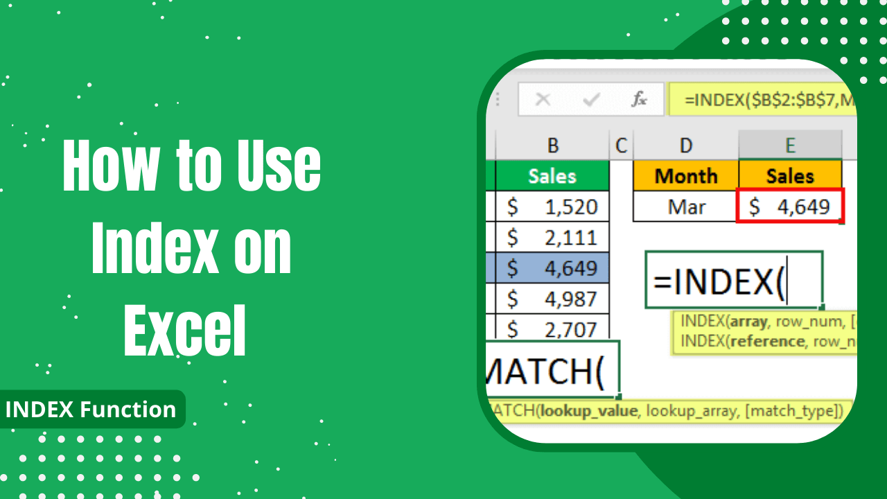 How to Use Index on Excel INDEX Function Earn & Excel