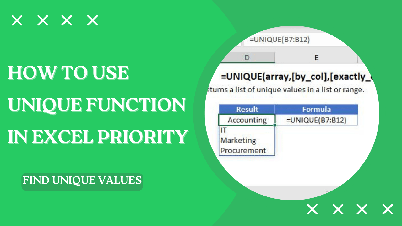 How to Use Unique Function in Excel Find Unique Values Earn & Excel