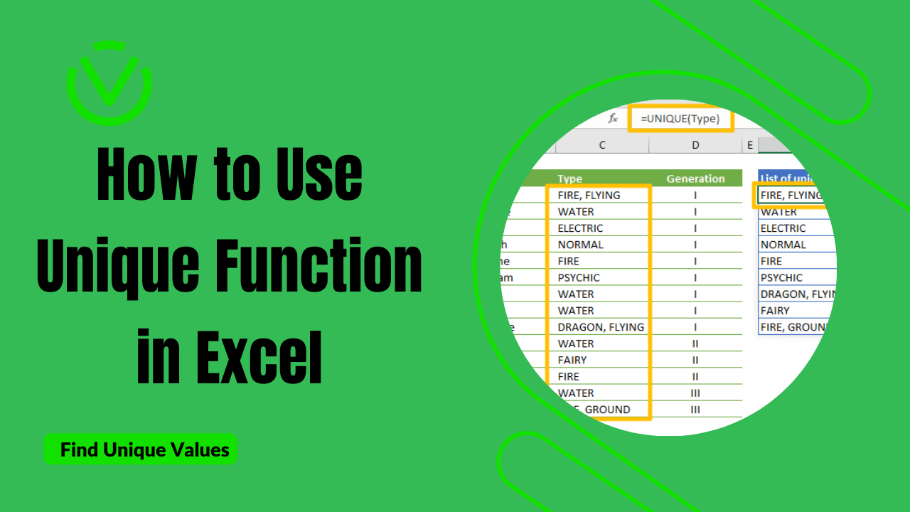 How to Use Unique Function in Excel Find Unique Values Earn & Excel