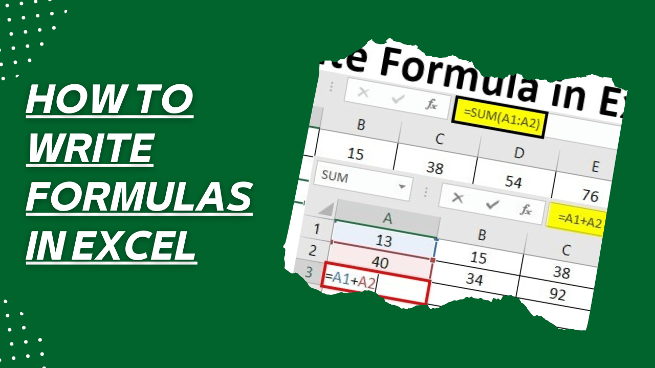 How to Write Formulas in Excel