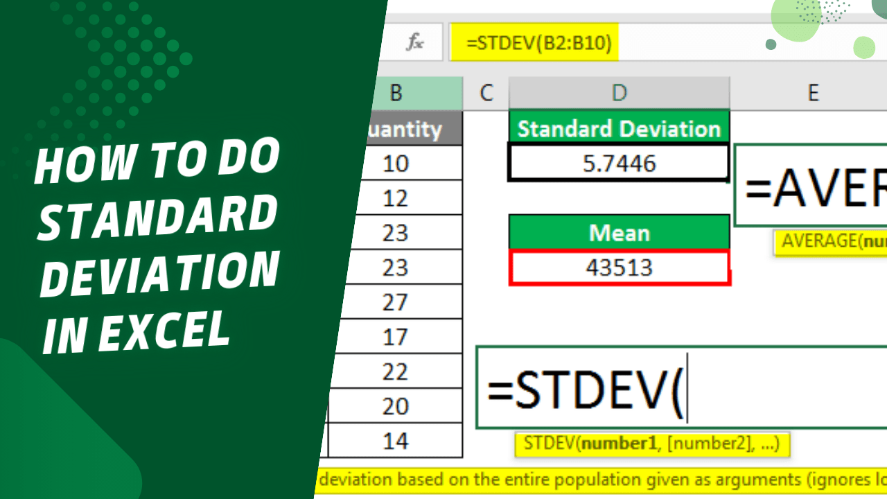 How to do Standard Deviation in Excel Earn & Excel