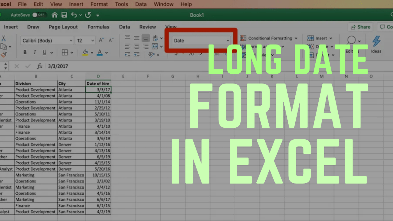 Long Date Format Excel Understanding of Long Date Format Effectively