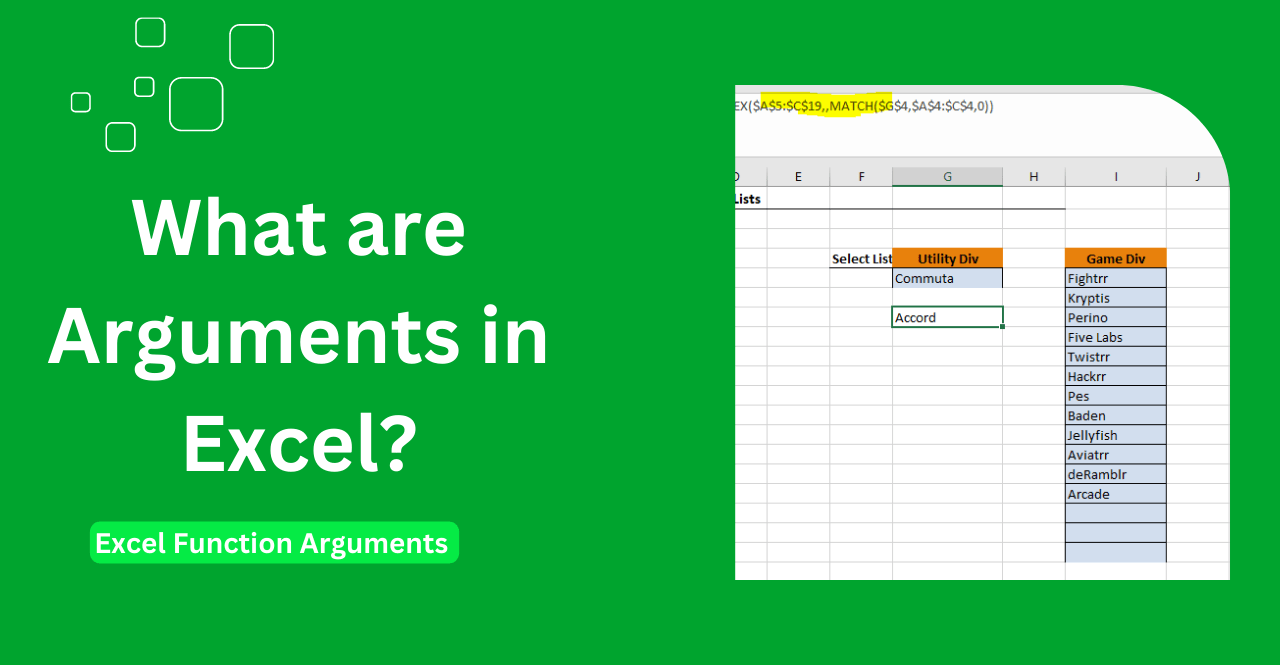 What are Arguments in Excel Excel Function Arguments Earn & Excel