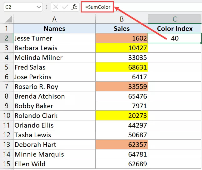 How to Excel Sum by Color Use SUBTOTAL and GET.CELL Formula Earn