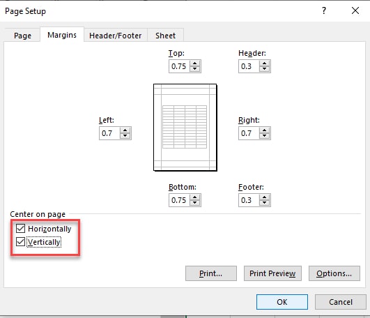 Centering Worksheets Both Vertically or Horizontally in Excel - Earn
