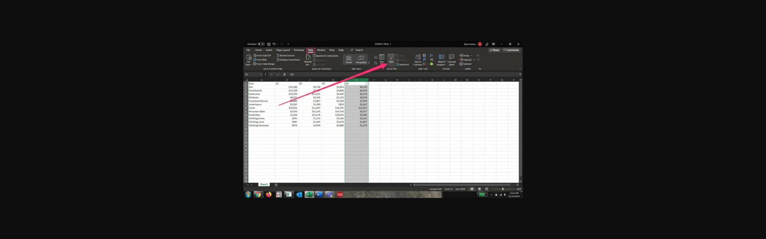 How to Filter an Excel Spreadsheet Filter the Whole Worksheet Earn