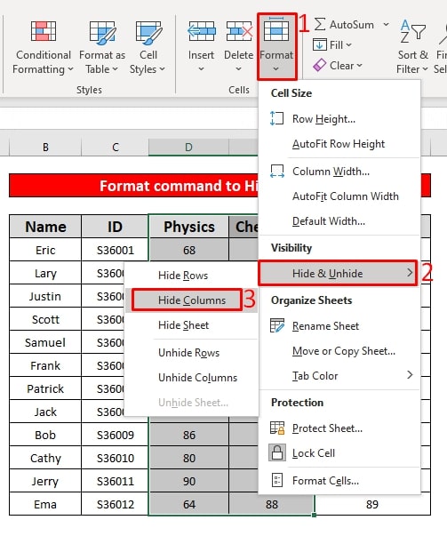 How to Hide Multiple Columns in Excel Hiding Columns and Rows Earn