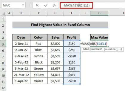 How to Find the Highest Number in Excel – Finding the Highest Value