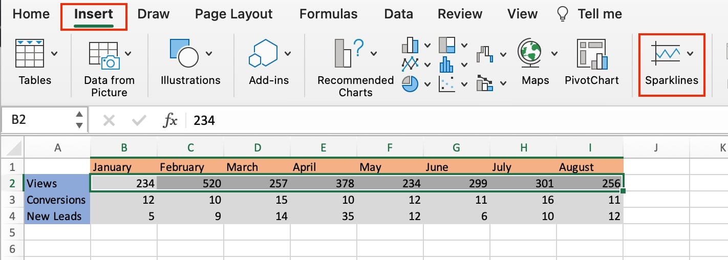 Line Sparkline Excel How to Use Sparklines in Excel Earn and Excel