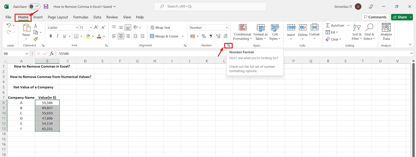 How to Remove Commas in Excel From Text and Numbers Earn and Excel