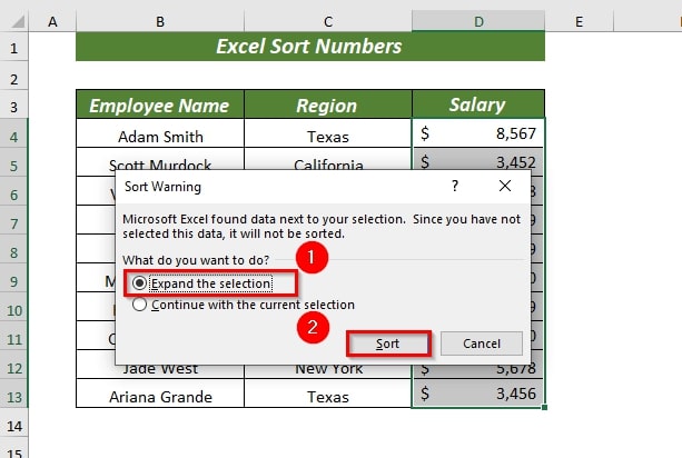 How to Sort Numbers in Excel – Sort Data Numerically - Earn and Excel