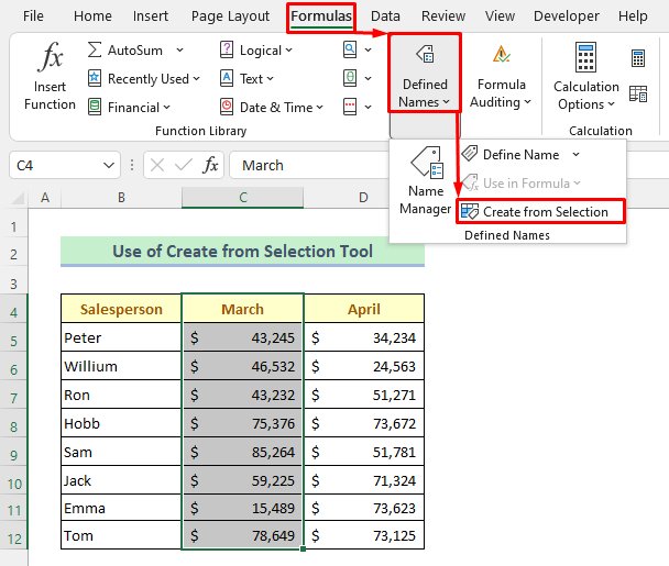 Create from Selection Excel Excel Named Ranges Earn & Excel
