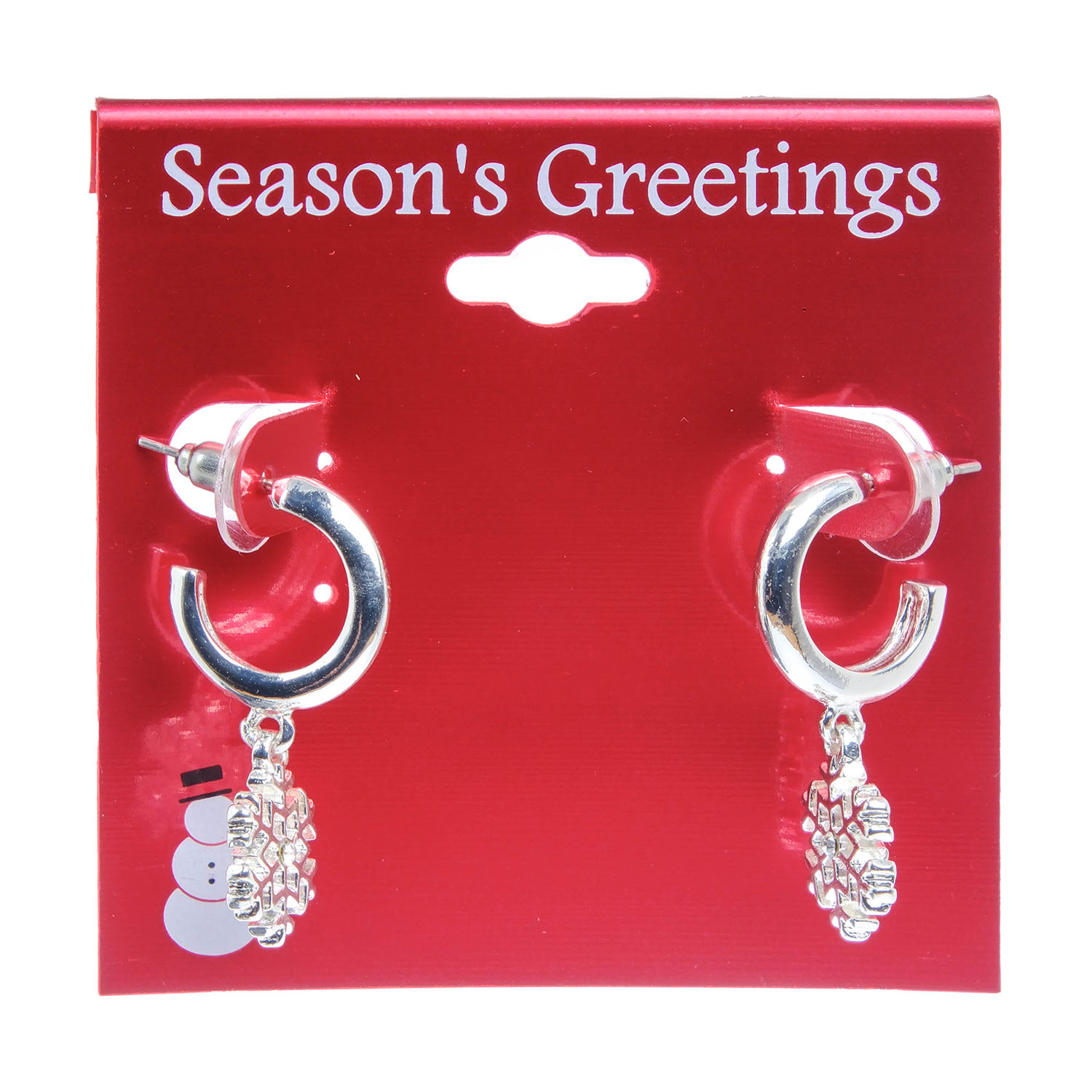 Silver Hoop Earrings for Sensitive Earswith Snowflake