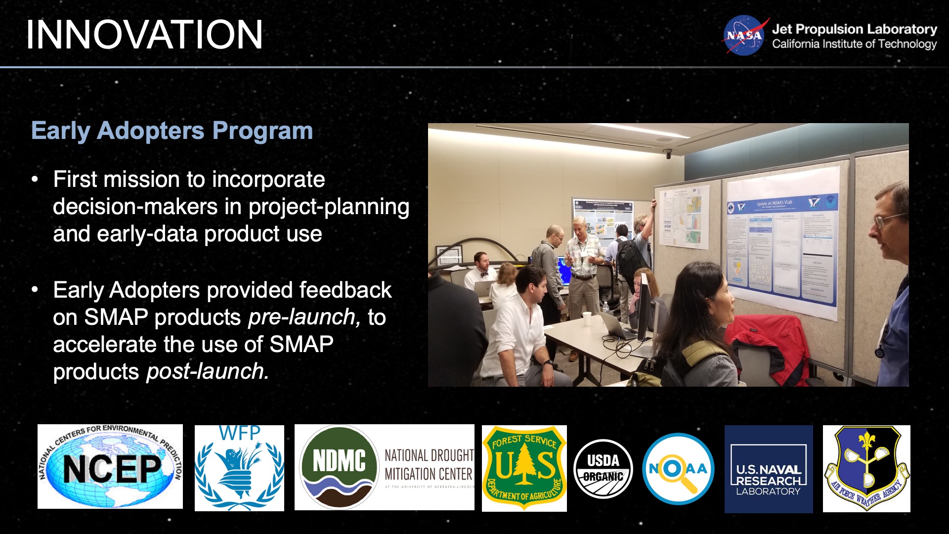 Innovation Early Adopters Program JPL Earth Science