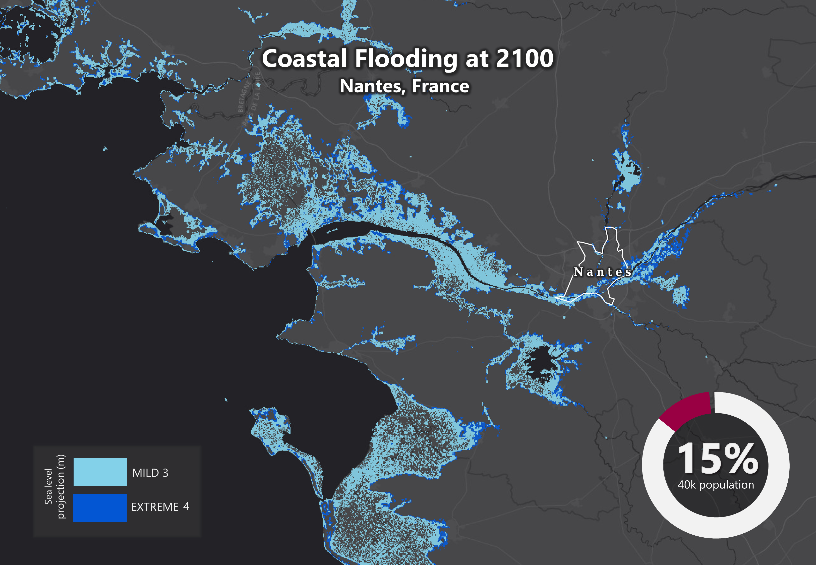 World Sea Level Rise Map Sea Level Rise by 2100 Nantes Past Present Future
