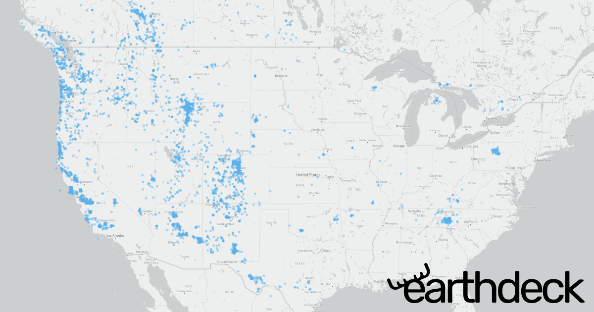 Where to find Bald Eagle. Map of sighting locations Earthdeck