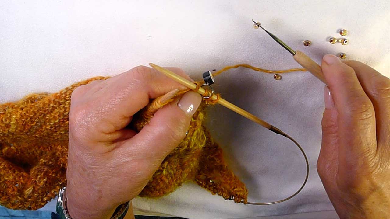 Beaded Knitting Using A Crochet Hook