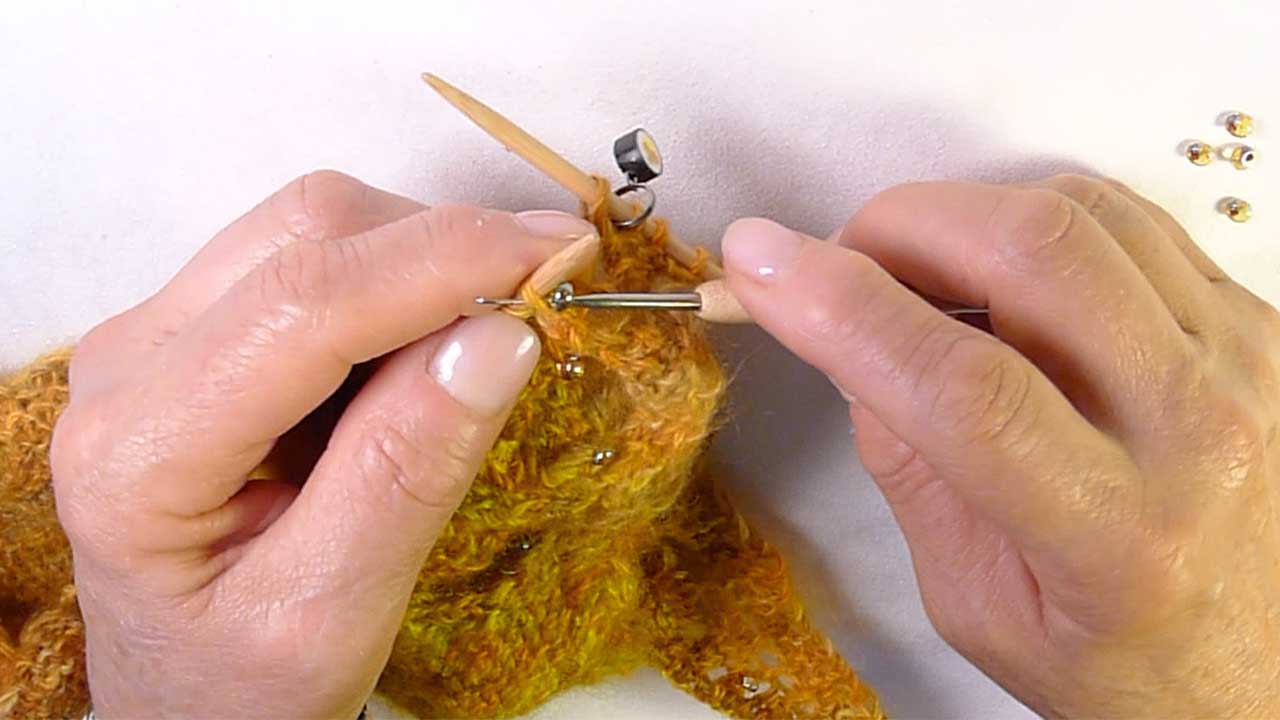 Beaded Knitting Using A Crochet Hook