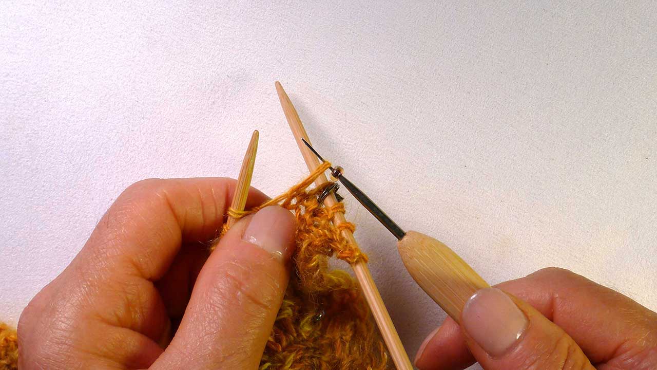 Beaded Knitting Using A Crochet Hook